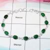 Malachite Cab Bracelet C - BSB975- AJL3 Cab Malachite 925 Sterling Silver Bezel Wholesale Bracelet